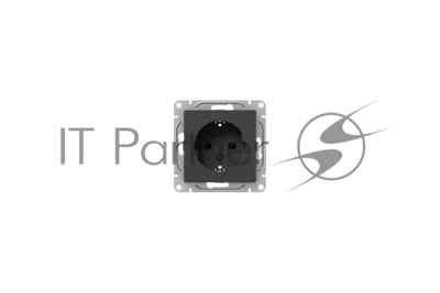 Механизм розетки EKF Эпика UP1-SOB-110 16А, с заземлением, без шторок, черный