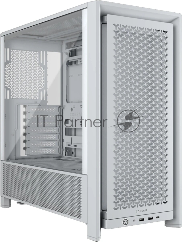 Компьютерный корпус без блока питания Corsair Frame 4000D, Midi-Tower, TG, no fan, 2xUSB-A 3.2, 1xUSB 3.2 Type-C, E-ATX, ATX, mATX, mITX White