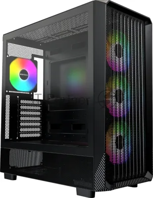 Компьютерный корпус Montech X5 черный без БП ATX 4x120мм 1xUSB2.0 1xUSB3.0 audio bott PSU