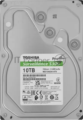 Жесткий диск HDD Toshiba S300 Pro 10Tb 7200rpm SATA III 512Mb 3.5"