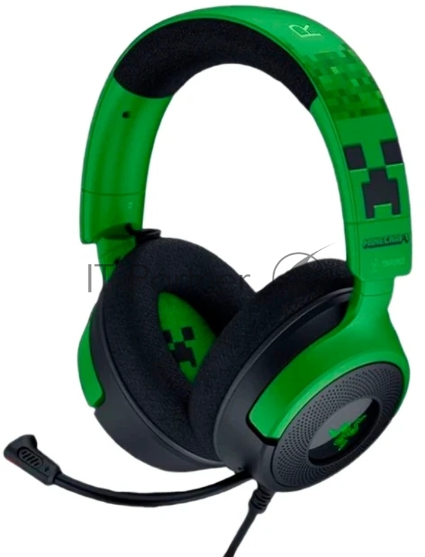 Гарнитура Razer Kraken V4 X зеленый/чёрный, проводная, подсветка