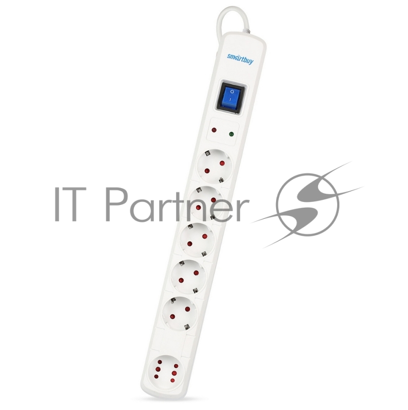 Сетевой фильтр Smartbuy (SBSP-50W-Pro) - 6 роз х 5,0 м - белый