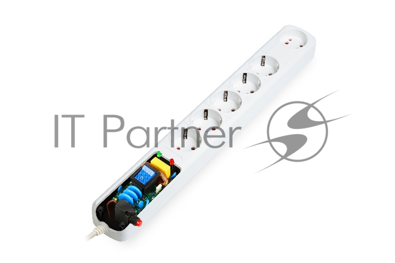 Сетевой фильтр Smartbuy (SBSP-30W-Pro) - 6 роз х 3,0 м- белый