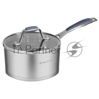 Ковш Maunfeld Madison MF18MS01SP из нержавеющей стали со стеклянной крышкой, 16см, 1,8л.