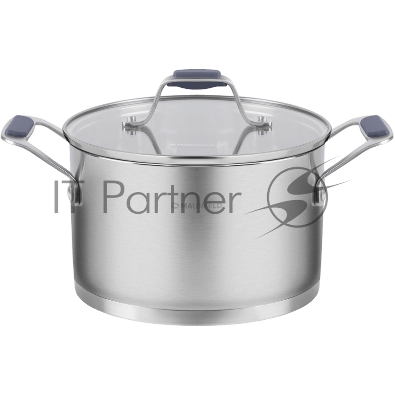 Кастрюля Maunfeld Madison MF50MS01CR из нержавеющей стали со стеклянной крышкой, 22см, 4,7л.