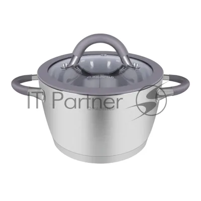 Кастрюля Maunfeld Leona MF40LN01CR из нержавеющей стали со стеклянной крышкой, 20 см, 3,2 л.