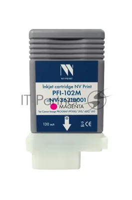Картридж струйный NVPrint PFI-102M (NV-0897B001) Magenta для Canon ImagePROGRAF iPF500/510/600/610 (130 мл) совместимый