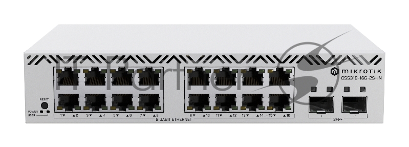 Коммутатор MikroTik CSS318-16G-2S+IN, 16×1 Гбит/с + 2×10 Гбит/с SFP+, управляемый