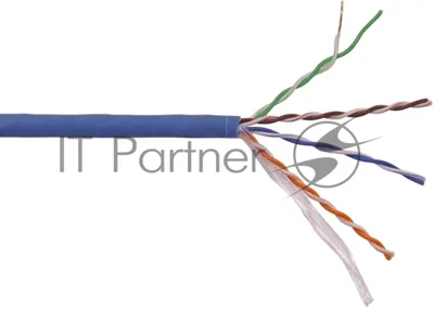 Кабель LANMASTER U/UTP, 4 пары, cat.5e, 350 МГц, LSZH, нг(А)-HF, синий, 305 м