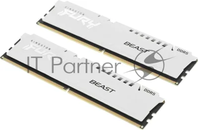 Оперативная память Kingston Fury Beast EXPO, DDR5, 32Gb (2x16 GB), 6400 MHz, CL32, радиатор, белый