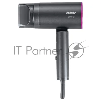 Фен BBK BHD1601 графит, 1600 Вт, ионизация, компактный