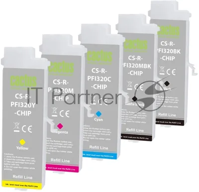 Картридж перезаправляемый струйный Cactus CS-R-PFI320SET-CHIP набор 5шт.упак.