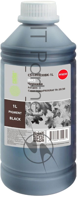 Чернила Cactus CS-I-PFI030BK-1L PFI-030 черный 1000мл для Canon imagePROGRAF TA-20/30
