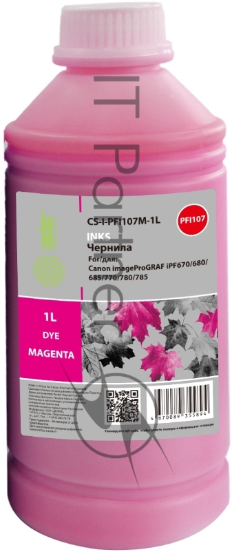 Чернила Cactus CS-I-PFI107M-1L PFI-107 пурпурный 1000мл для Canon imageProGRAF iPF670/680/685/770/780/785