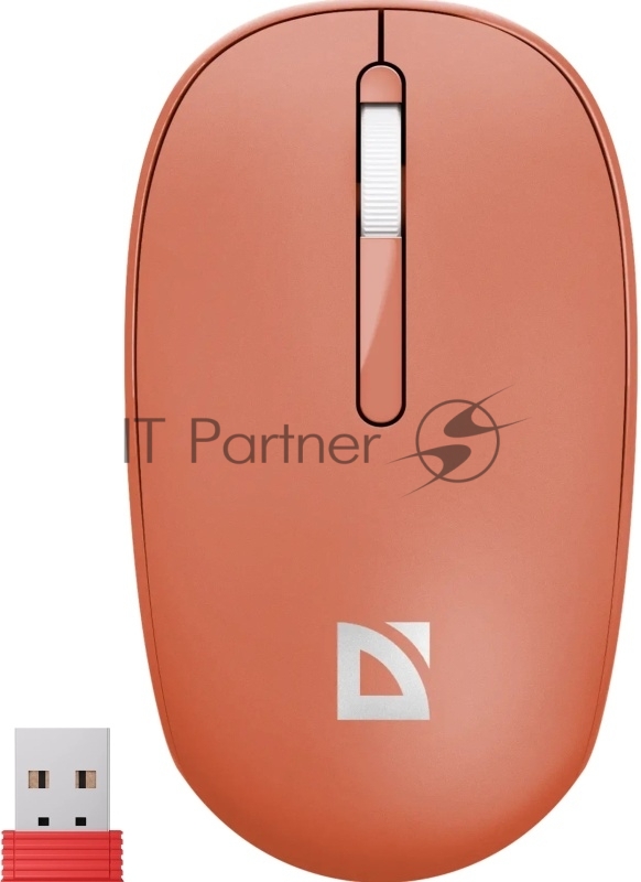 Мышь беспроводная Defender Smart MM-396 красный, 1600 dpi, радиоканал, Bluetooth, USB, кнопки - 3