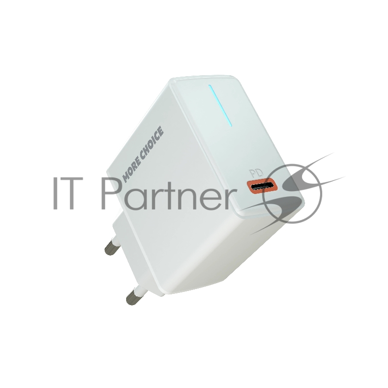 Сетевое зарядное устройство MORE CHOICE (4610196408632) NC60 1USB-C 3.0A PD 20W быстрая зарядка белый