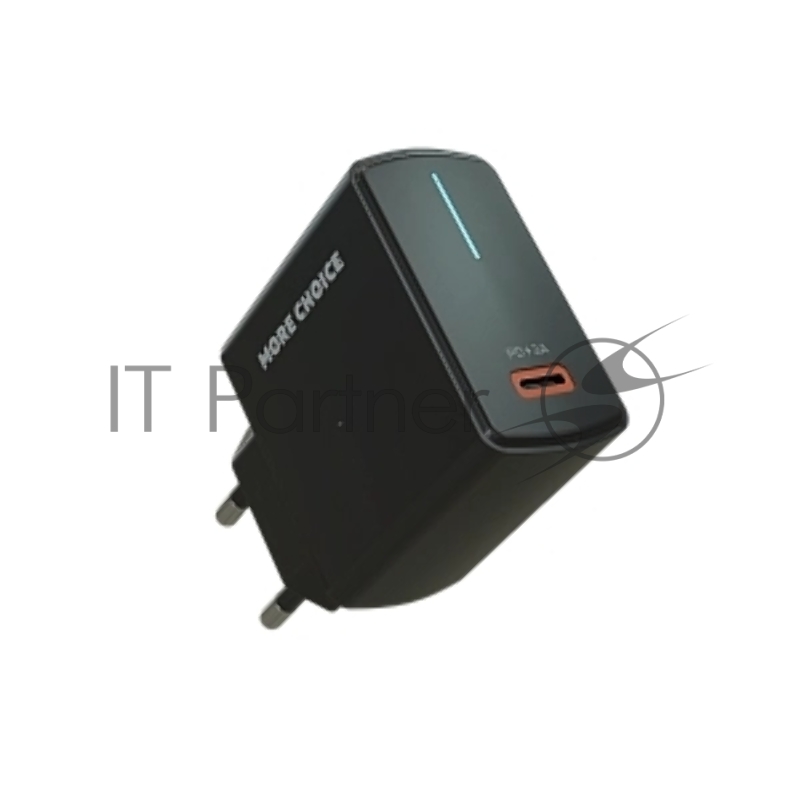 Сетевое зарядное устройство MORE CHOICE (4610196409936) NC60 1USB-C 3.0A PD 20W быстрая зарядка черный