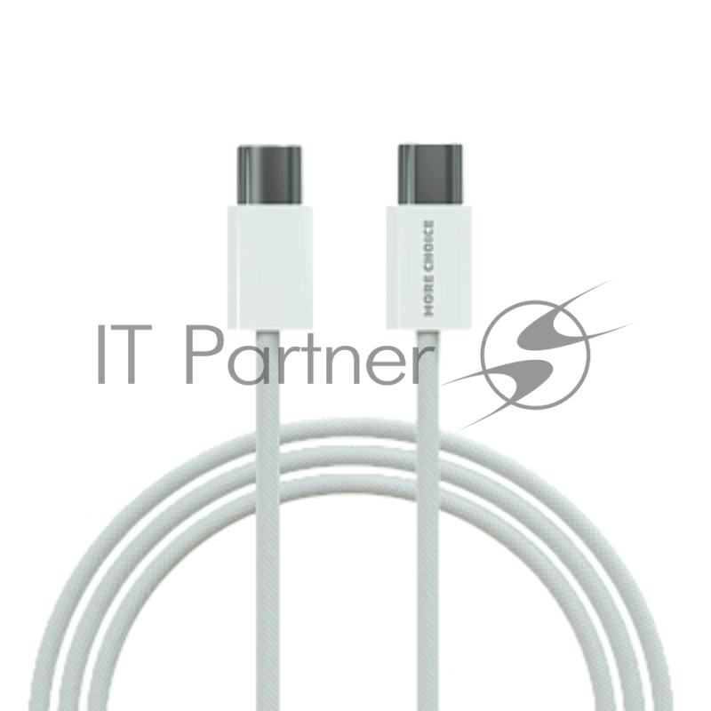 Кабель MORE CHOICE (4620202550385) K77a нейлон USB 3.0A PD 100W для Type-C Type-C 1 м белый