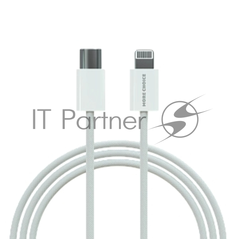 Кабель MORE CHOICE (4620202550408) K73i USB 3.0A PD 20W для Lighting 8-pin Type-C - нейлон 1м белый