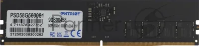 Оперативная память Patriot Signature, DDR5, 8GB (1x8 GB), 5600 MHz, CL46, DIMM