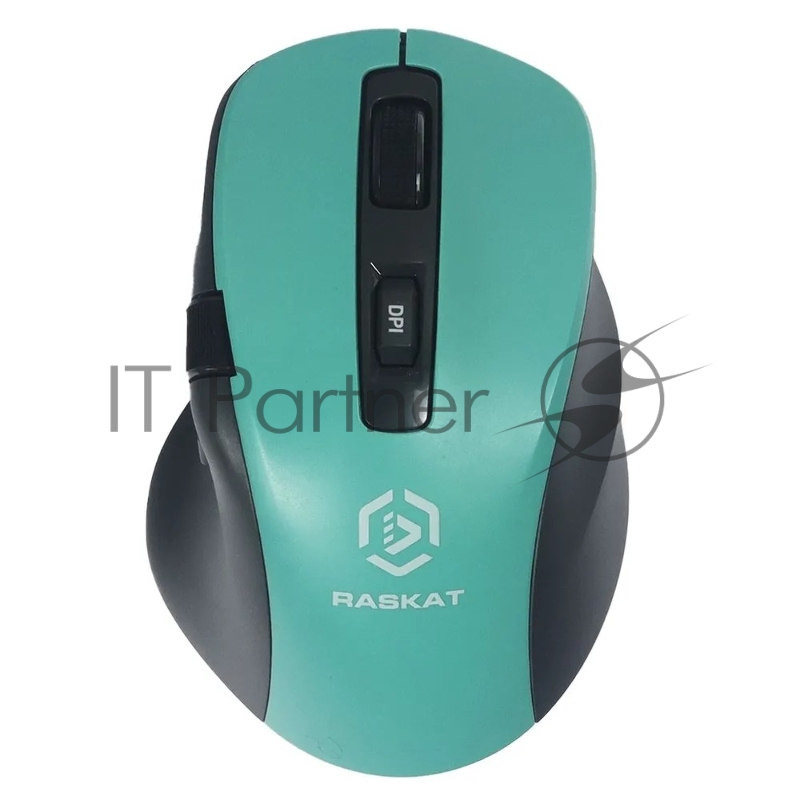 Мышь беспроводная Raskat M020W зеленый/черный, 2400 dpi, радиоканал, Bluetooth, USB, кнопки - 7