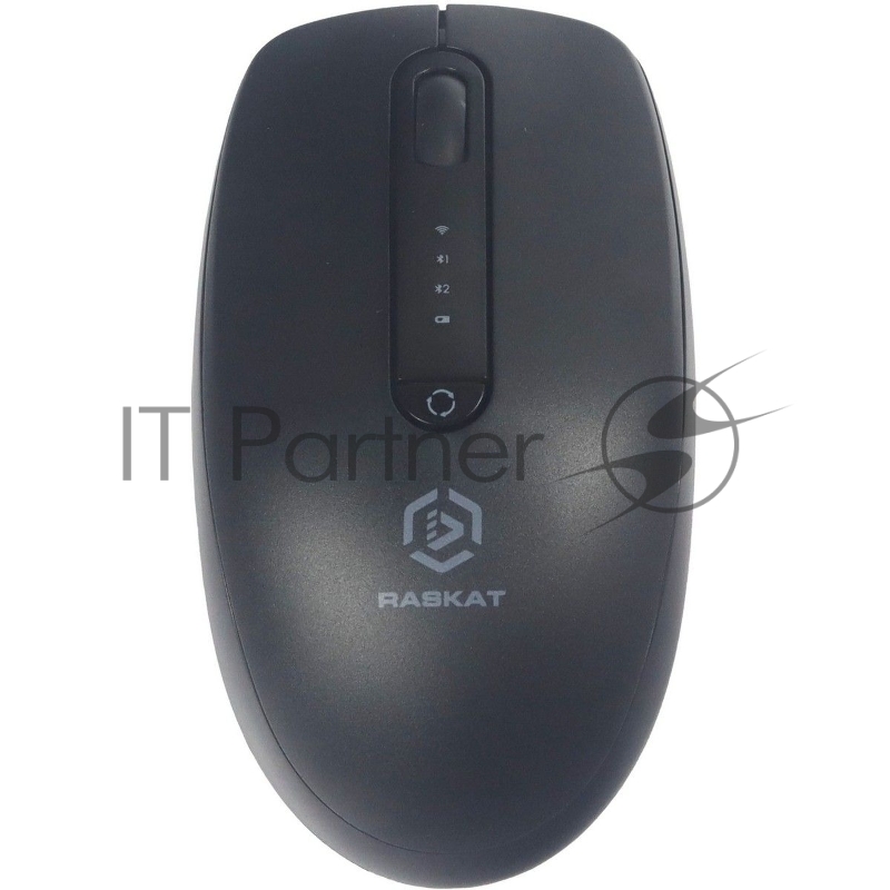 Мышь беспроводная Raskat M002WBR черный, 1600 dpi, радиоканал, Bluetooth, USB, кнопки - 4