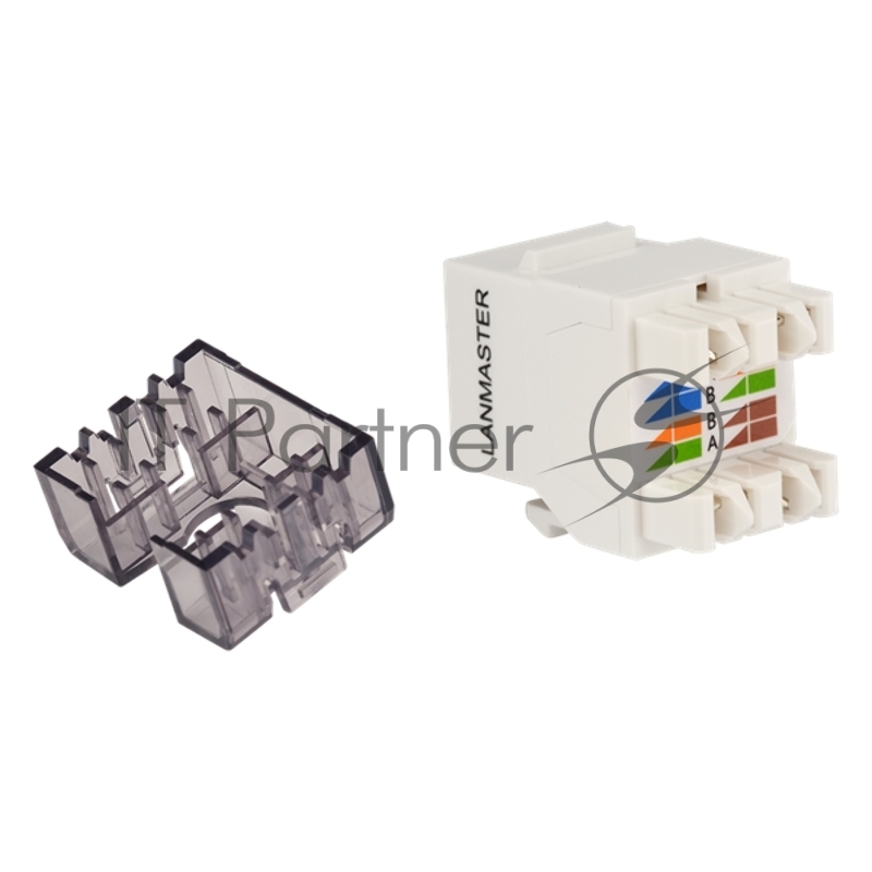 Модуль Keystone, RJ45, неэкранированный, кат.6, со встроенной шторкой, 180 градусов, белый