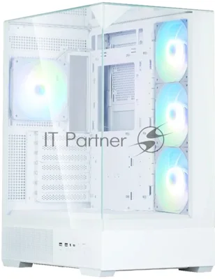 Компьютерный корпус ZALMAN P40 Prism Plus, ATX, белый, WINDOW, 3xCombo (3.5'' or 2.5"), 1xUSB TYPE-C, 2xUSB 3.0, SIDE 3x120мм ARGb, REAR 1x120мм ARGb