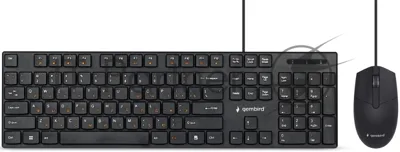Комплект клавиатура+мышь Gembird KBS-9050L проводной, USB, 1000 DPI, чёрный