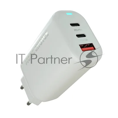 Сетевое зарядное устройство MORE CHOICE NC79a 1USB+2Type-C 3.0A PD 65W быстрая зарядка для Type-C 2м белый