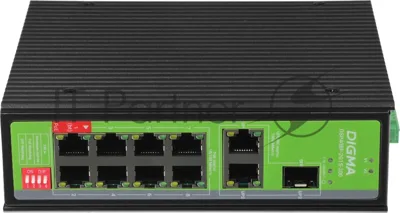 Коммутатор Digma DSP408F-2G1S-300, 8×100 Мбит/с + 2×1 Гбит/с + 1×1 Гбит/с SFP, неуправляемый