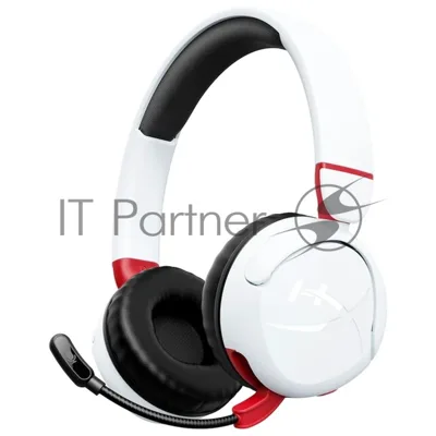 Гарнитура HyperX Cloud Mini белый, беспроводная + проводная, Bluetooth, до 25 ч, совместимость с PS5, Xbox