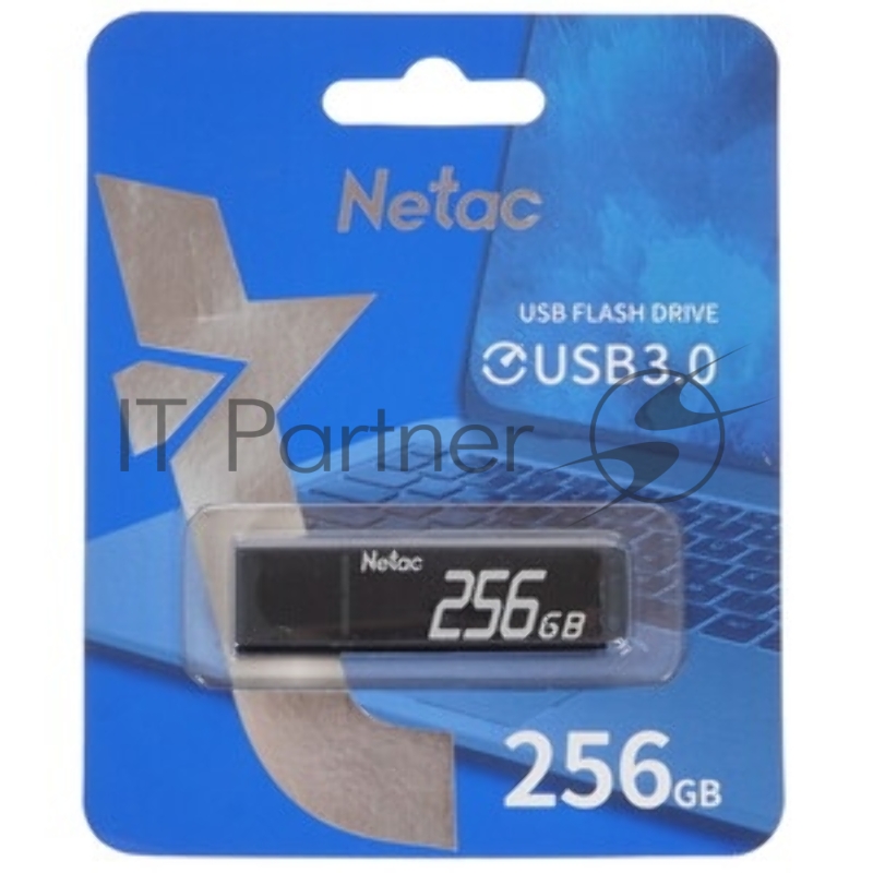 Флешка USB Netac U351 (NT03U351N-256G-32BK), 256Gb, USB 3.0, R/W 110/45, черный