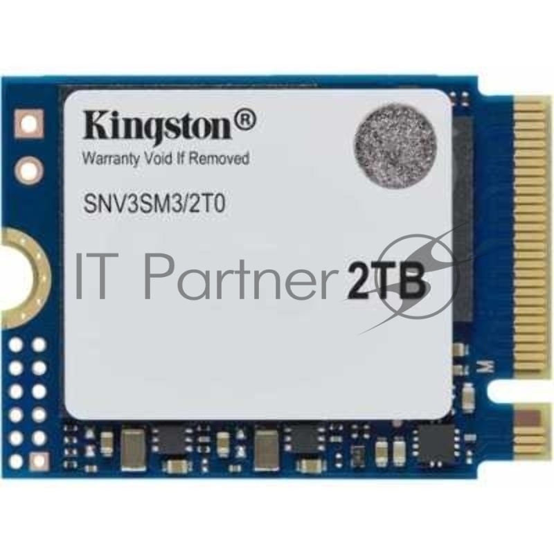 Накопитель SSD Kingston NV3, 2000Gb, M.2(22x30мм), NVMe, PCIe 4.0 x4, 3D TLC, R/W 6000/5000Mb/s, TbW 640, DWPD 0.2