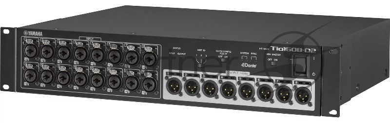Модуль Yamaha [TIO1608-D2] [VGM3590] коммутационный с 16 вх. (XLR) и 8 вых.(XLR), со встроенным протоколом сетевого цифрового аудио Dante. 48 кГц 24 bit. Соединение в цепи Stagebox до 3-х штук (QUICK CONFIG). 2U.