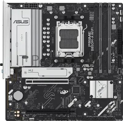 Материнская плата ASUS PRIME B850M-A WIFI, AM5, AMD B850, 4xDDR5, 4xSATA, 3xM.2, 1xPCIe 5.0 x16, 1xPCIe 4.0 x16, DisplayPort, HDMI, 1x2.5Gb LAN, 8xUSB, 3x3.5 мм, 7.1, microATX