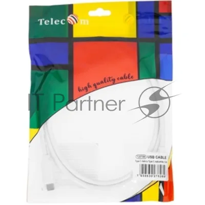 Кабель-соединительный Type-Cm --> Type-Cm, 1.2м белый Telecom TUS719W-1.2M