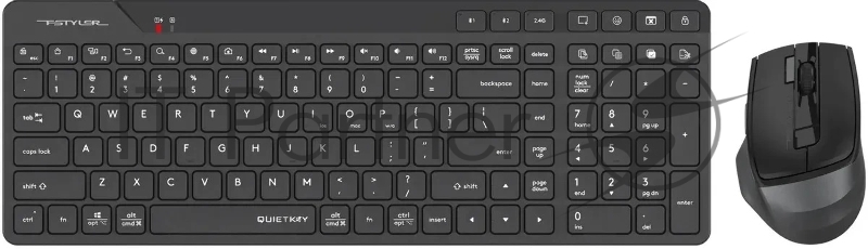 Комплект клавиатура+мышь A4Tech FStyler FB2800C Air2 беспроводной, USB + Bluetooth, 2000 DPI, черный/серый