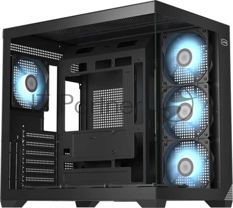 Компьютерный корпус без блока питания PCCooler C3T700 BK, Midi-Tower, TG, no fans, 1xUSB-A 3.0 + 1xUSB-A 2.0 + 1xUSB-C, ATX, mATX, mITX черный