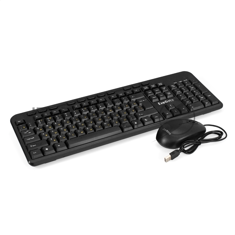 Комплект клавиатура+мышь ExeGate MK150 проводной, USB, 1200 DPI, чёрный