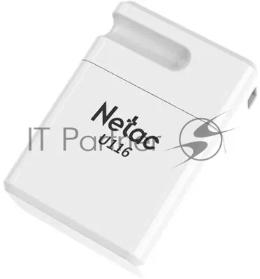 Флешка USB Netac U116 mini (NT03U116N-032G-32WH USB), 32Gb, USB 3.2, R/W 90/30, белый
