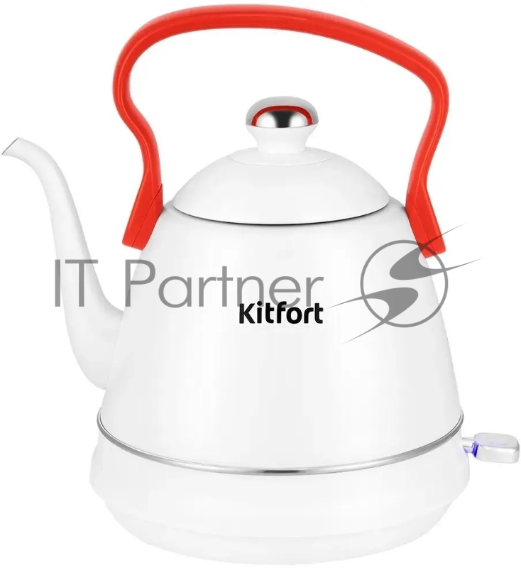 Чайник электрический Kitfort КТ-6793 1л. 1500Вт белый/красный корпус: металл