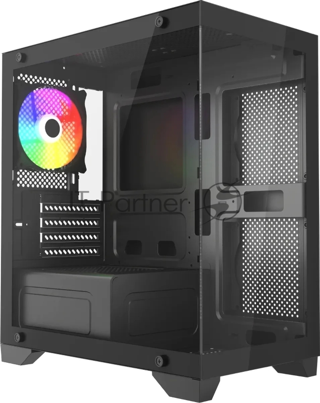 Компьютерный корпус Accord ACC-350-02B черный без БП mATX 1x120мм 1xUSB 2.0 1xUSB 3.0 1xUSB3.1 audio
