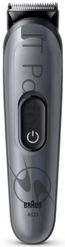 Триммер Braun AIO3500 серый (насадок в компл:3шт)