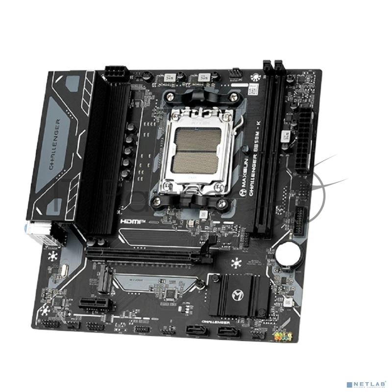 Материнская плата MAXSUN Challenger B850M-K, AM5, AMD B850, 2xDDR5, 2xSATA, 1xM.2, 1xPCIe 5.0 x16, HDMI, 1x1Gb LAN, 3x3.5 мм, 7.1, microATX