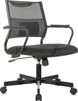Кресло офисное Бюрократ CH Balance-Low черный Elastic-102 TW-11 сетка/ткань, низк. спин. крестов. металл черный
