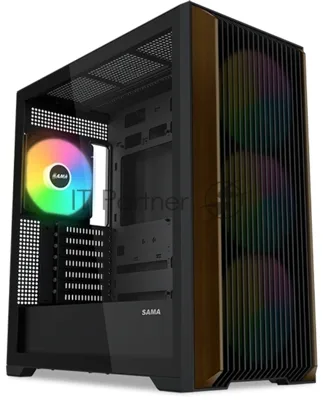Корпус SAMA Z60, Midi-Tower, чёрный, 4 x 140 мм