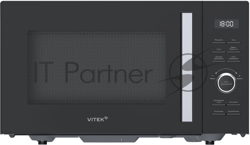 Микроволновая печь Vitek VT-MW1725 черный, 25 л, 900 Вт, переключатели - кнопки, поворотный механизм
