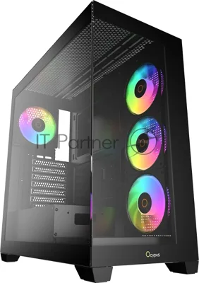 Компьютерный корпус Ocypus Gaммa C72 BK ARGB ATX/win/black/4 ARGB fans/no PSU/Tempered Glass