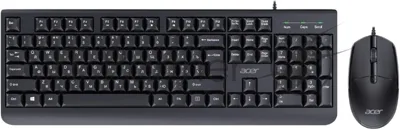 Комплект клавиатура+мышь Acer OCC400 проводной, USB, 2000 DPI, черный